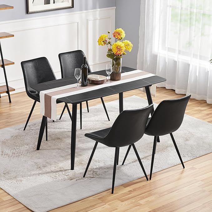 Yaheetech Dining Chairs Set of 4 Modern Upholstered Dining Room Chairs with F...