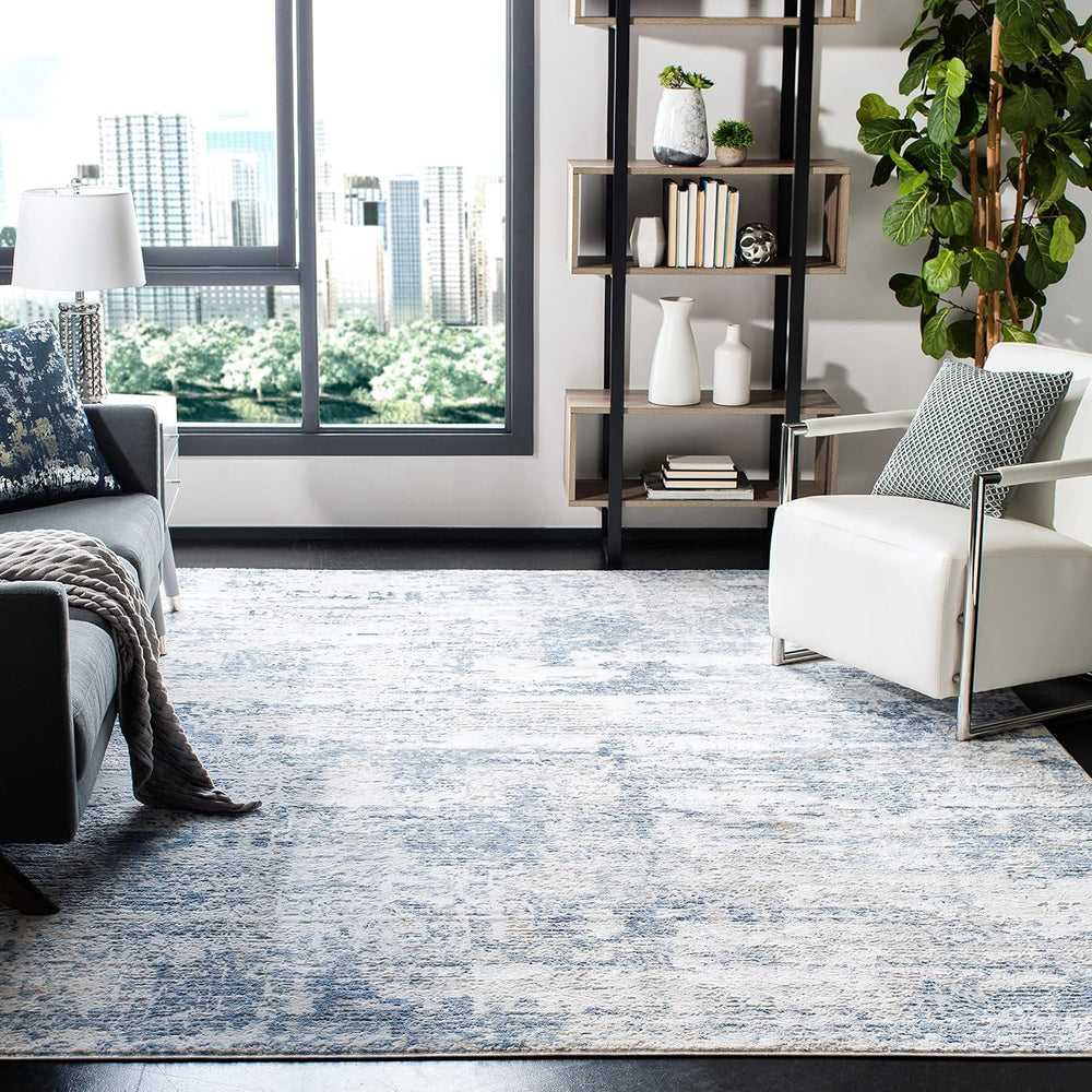 SAFAVIEH Amelia Area Rug 8'x10', Modern Ivory & Blue ALA700A