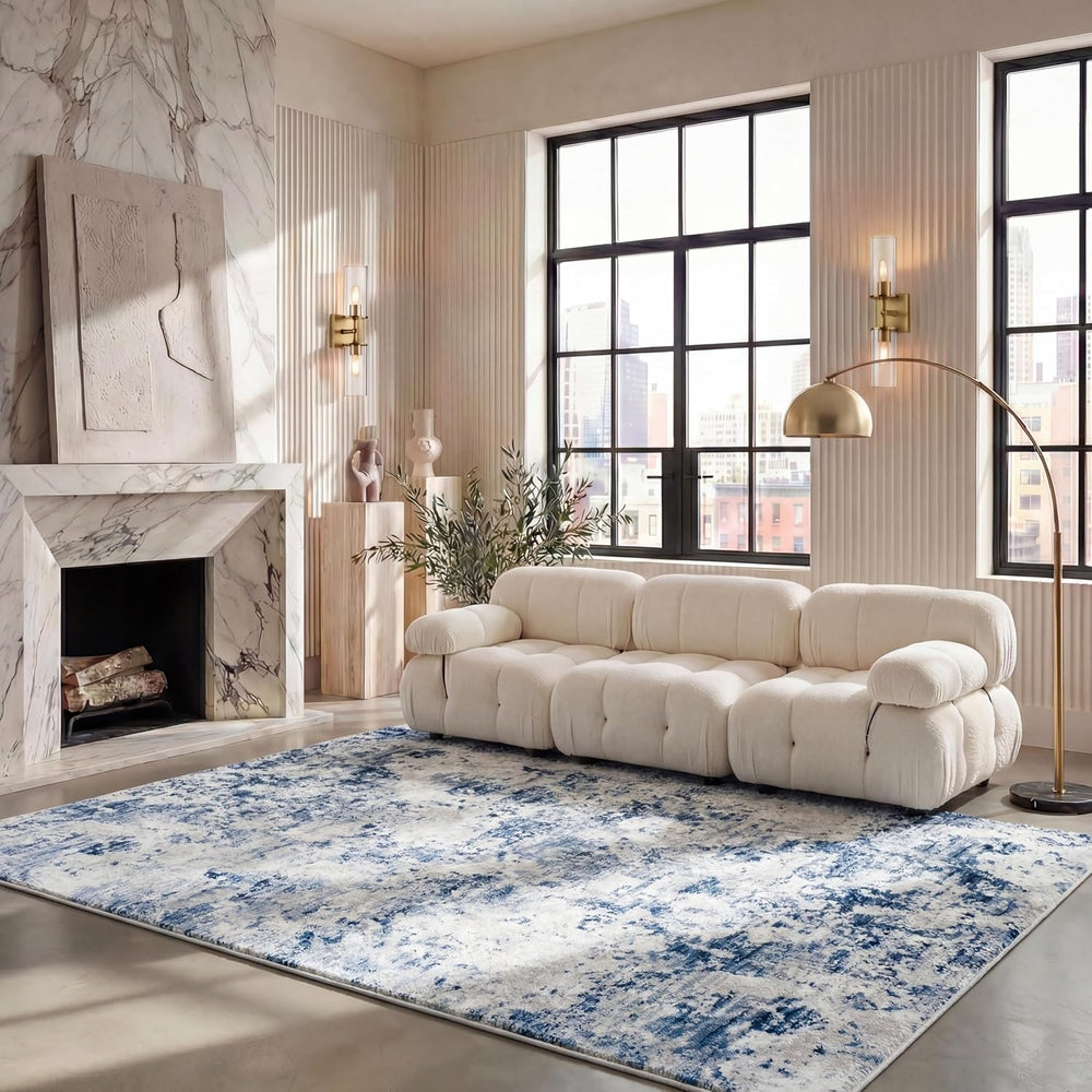 SAFAVIEH Amelia Area Rug 9'x12', Modern Navy & Grey ALA705N