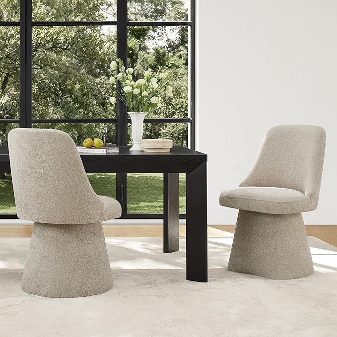 Swivel Dining Chairs Set of 1, Upholstered Mid Century Modern Deskchair with ...