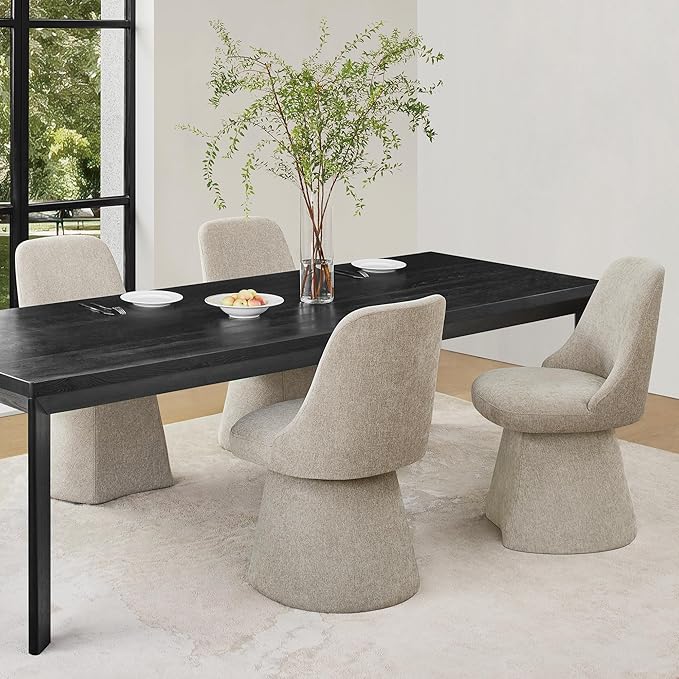 Swivel Dining Chairs Set of 1, Upholstered Mid Century Modern Deskchair with ...