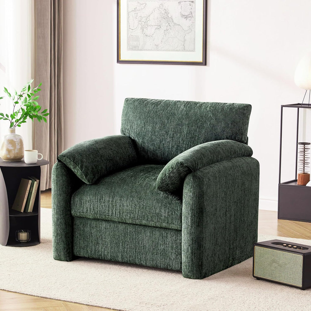 Howjoe Accent Chair for Living Room, Oversized Reading Armchair, Green