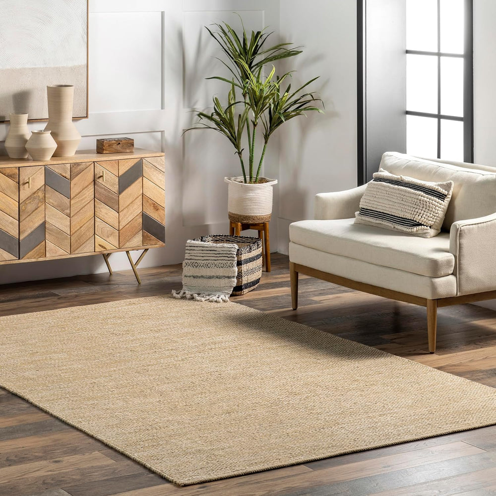 nuLOOM Alessi Tan Solid Hand Woven Area Rug, 5' x 8'