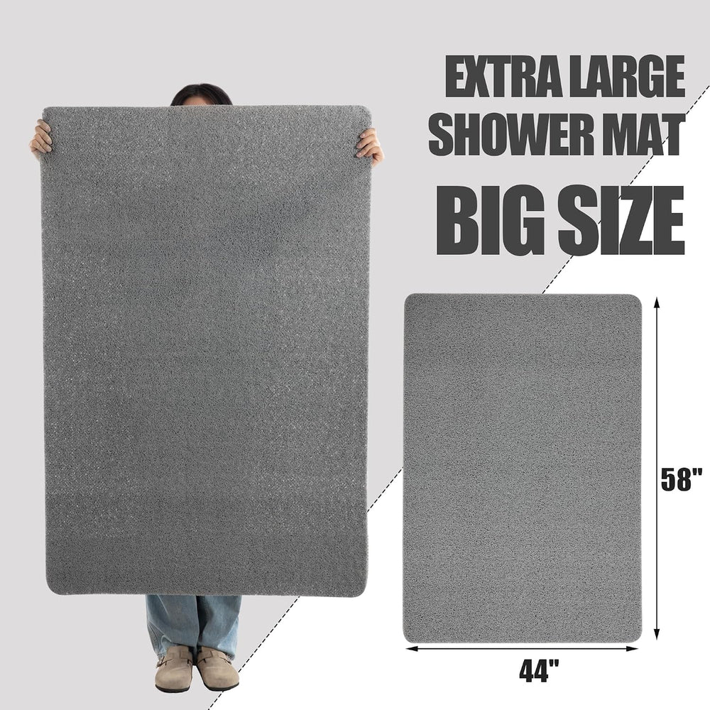 HOMBYS 58 x 44 Extra Large Shower Mat for Shower Stall Tub, Non Slip Bath Mat...