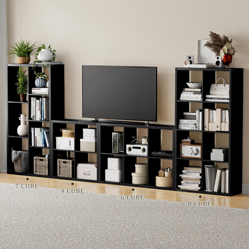 Cube Storage Organizer Bookcase, Decorative 11 inch Open Back Cubical Shelf w...