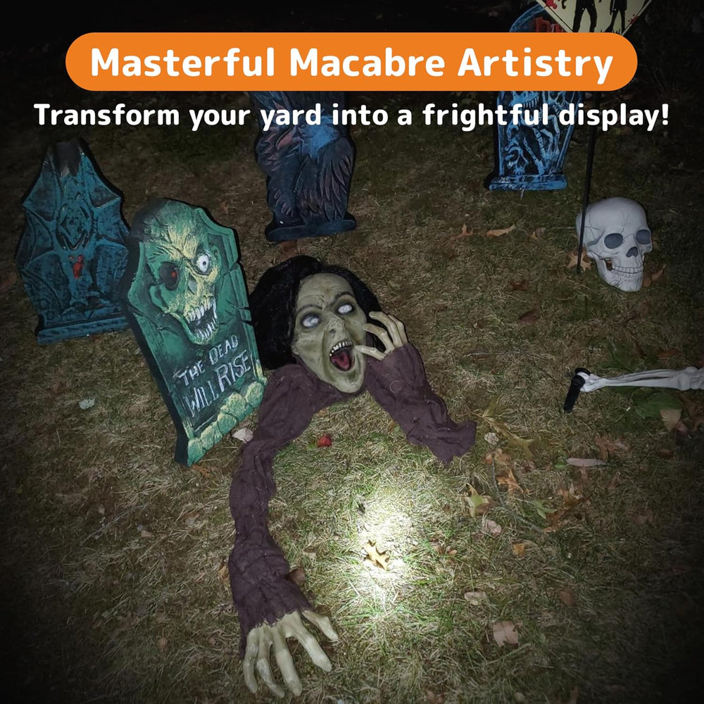 PREXTEX Crawling Zombie Halloween Decoration - Zombies Coming Out of Ground P...