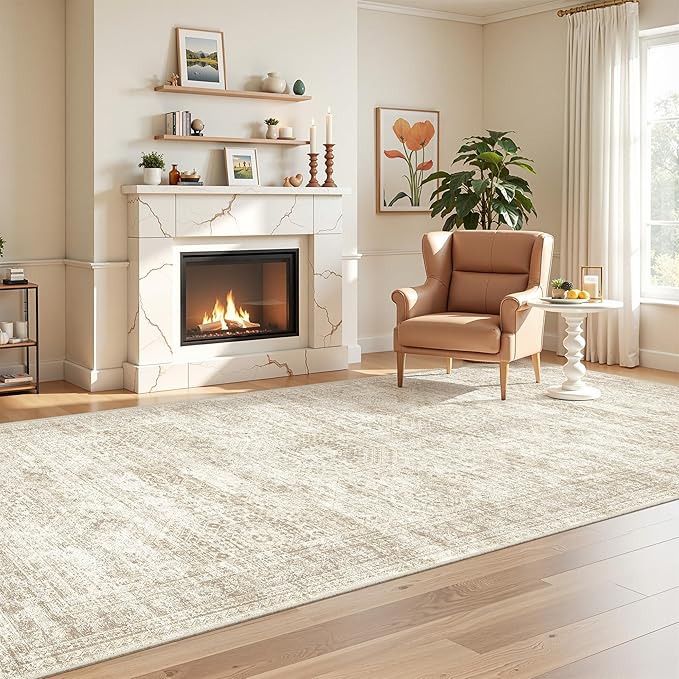 4x8 Rug for Bedroom, Wide Runner Rug for Hallway, Non Slip Washable Runner Rug