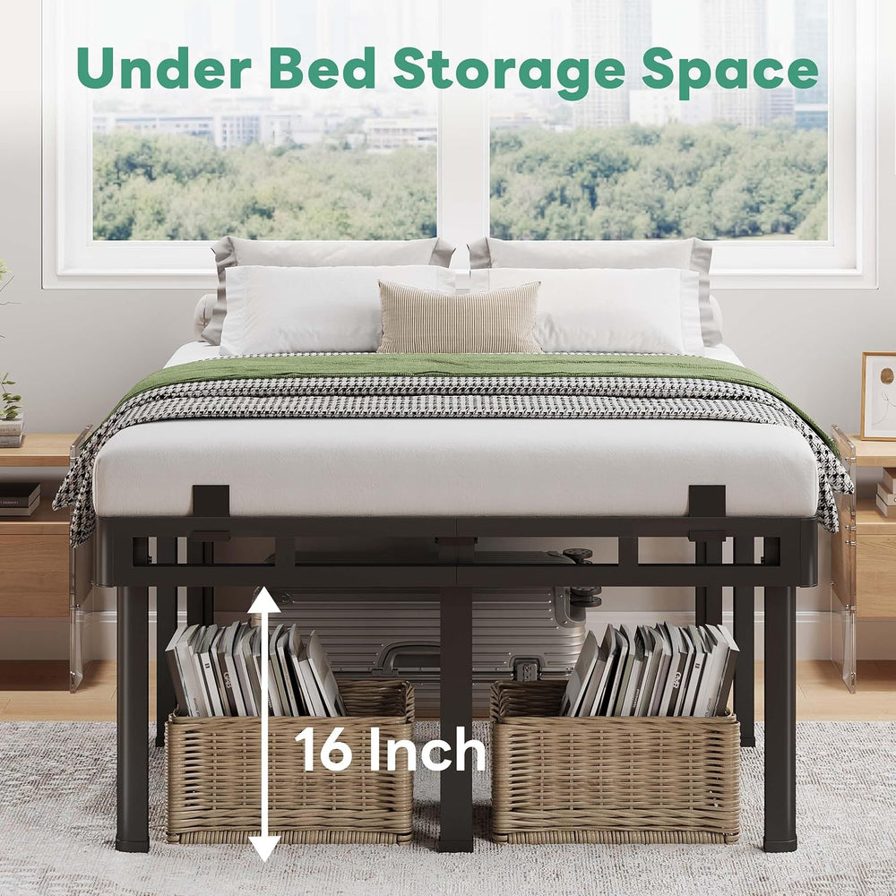 Superay 20 inch King Bed Frame with Rounded Legs, Double Layer Design
