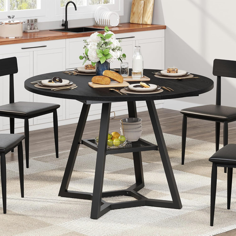 knoworld 47" Round Dining Table for 4, Kitchen Tables Dining Room Circle...