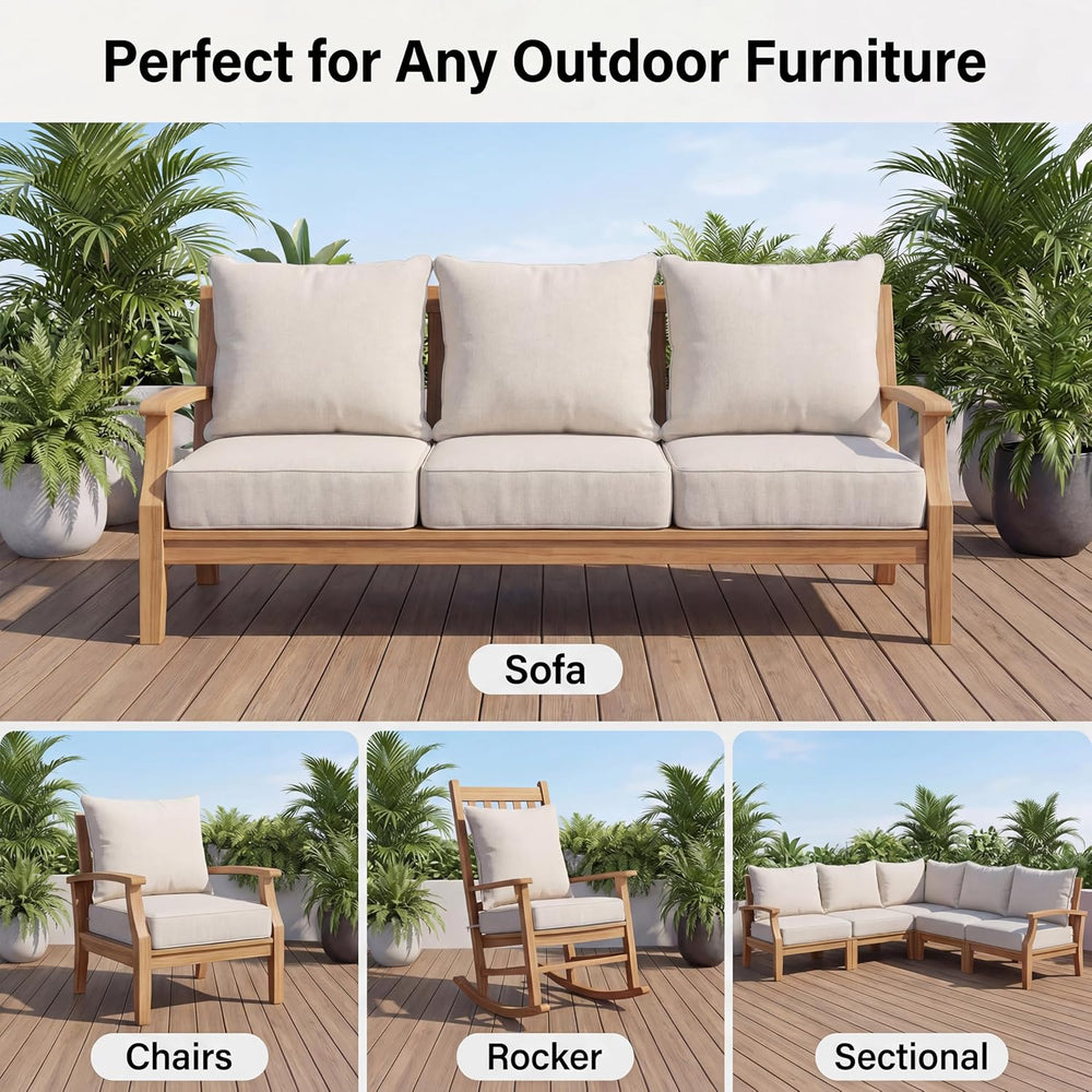 6" Thick Outdoor Chair Cushions, 24" *24" *6" Waterproof ...