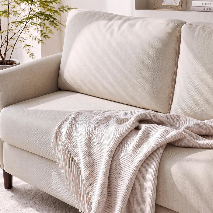Ribilake 52 in Loveseat Sofa (2 Sets)- Small Couch, Beige