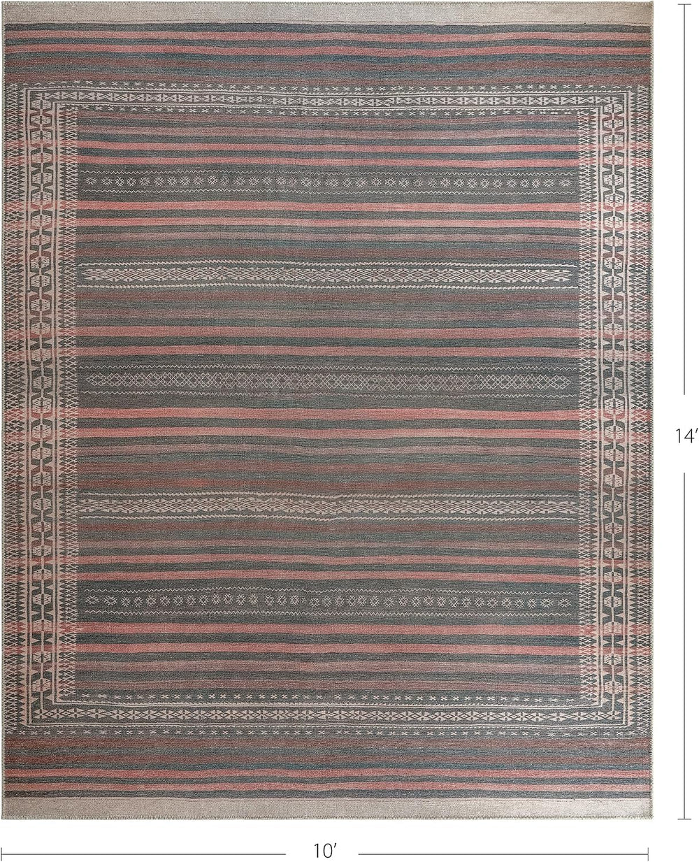 Vibe Stripe Vintage-Inspired Area Rug, 10’ x 14’