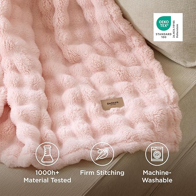 Bedsure 3D Fleece Bubble Blanket