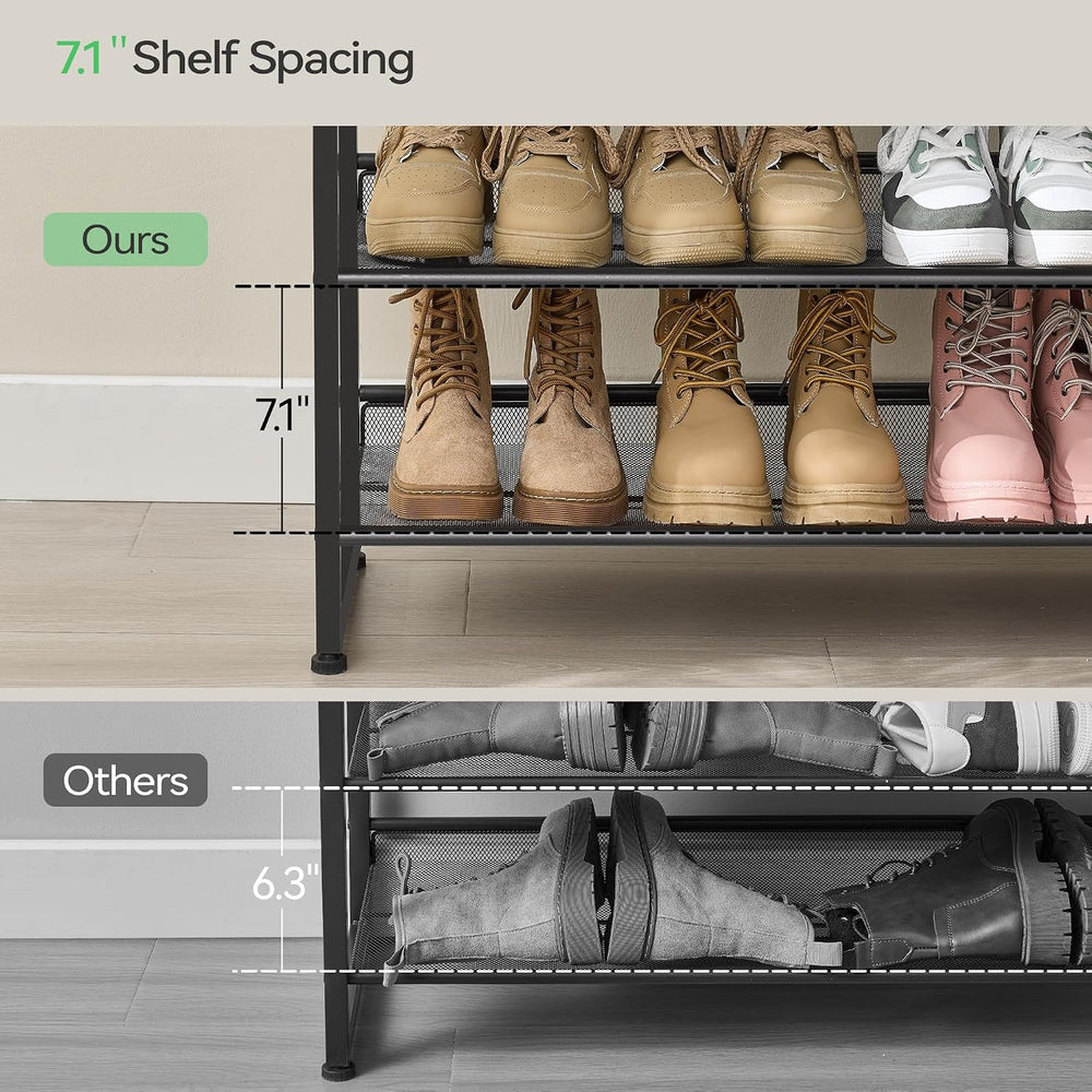 Nunsino Shoe Rack,10 Tier Metal Shoe Organizer,Max Holds 50 Pairs,Heavy Duty ...