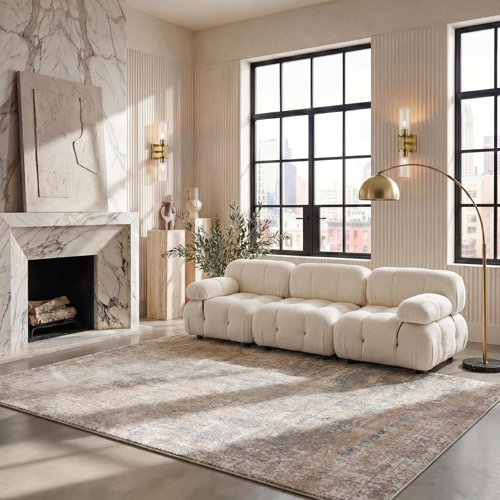 SAFAVIEH Adirondack Area Rug 8x10, Modern Large Beige & Slate ADR207B