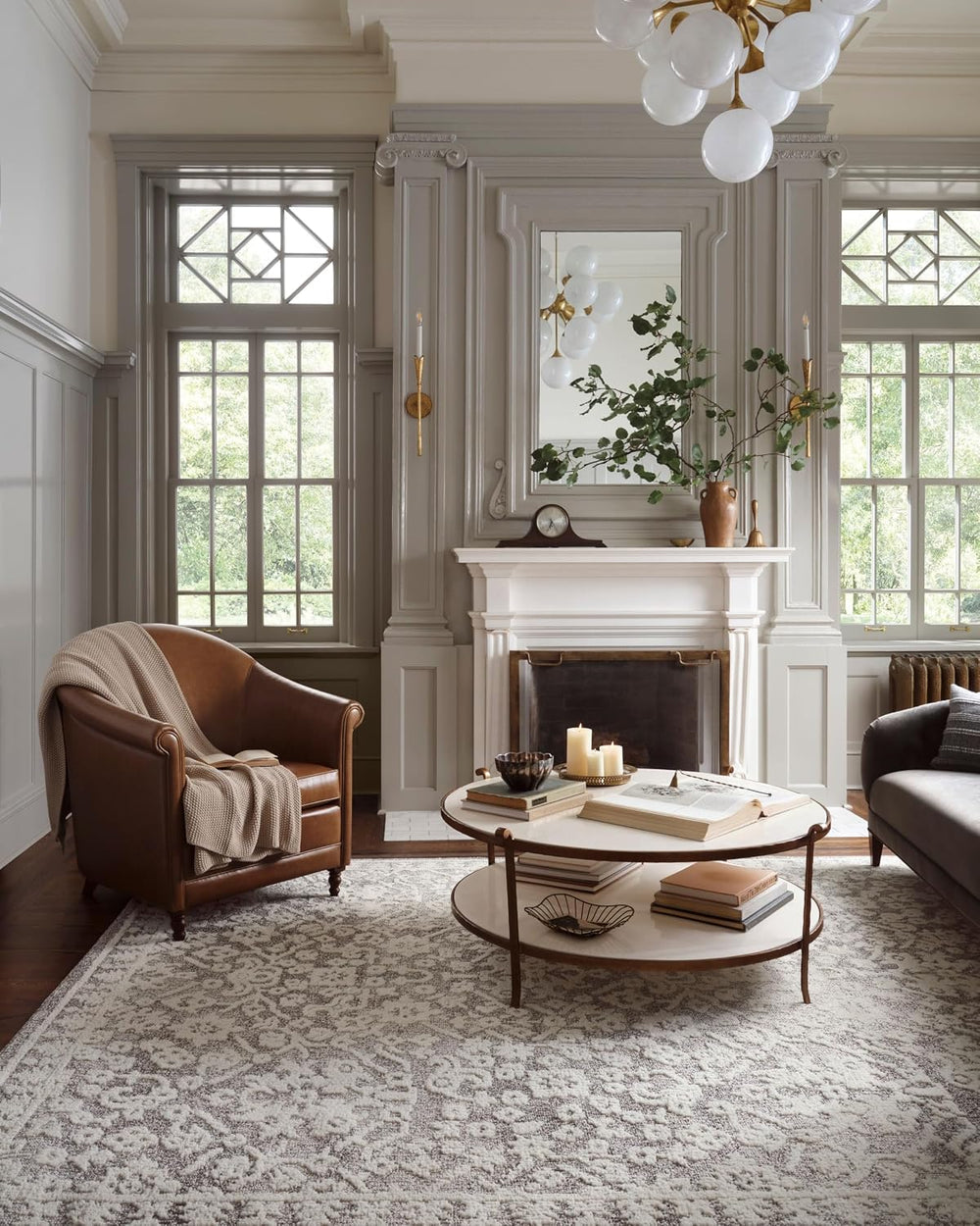 Loloi Magnolia Home Gigi Grey/Ivory 5'-3" x 7'-6" Area Rug