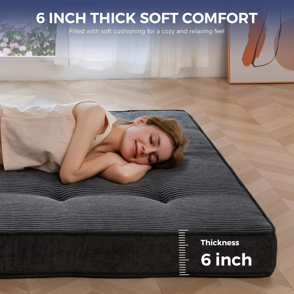 MAXYOYO 6" Extra Thick Japanese Floor Mattress Full Size Futon Mattress
