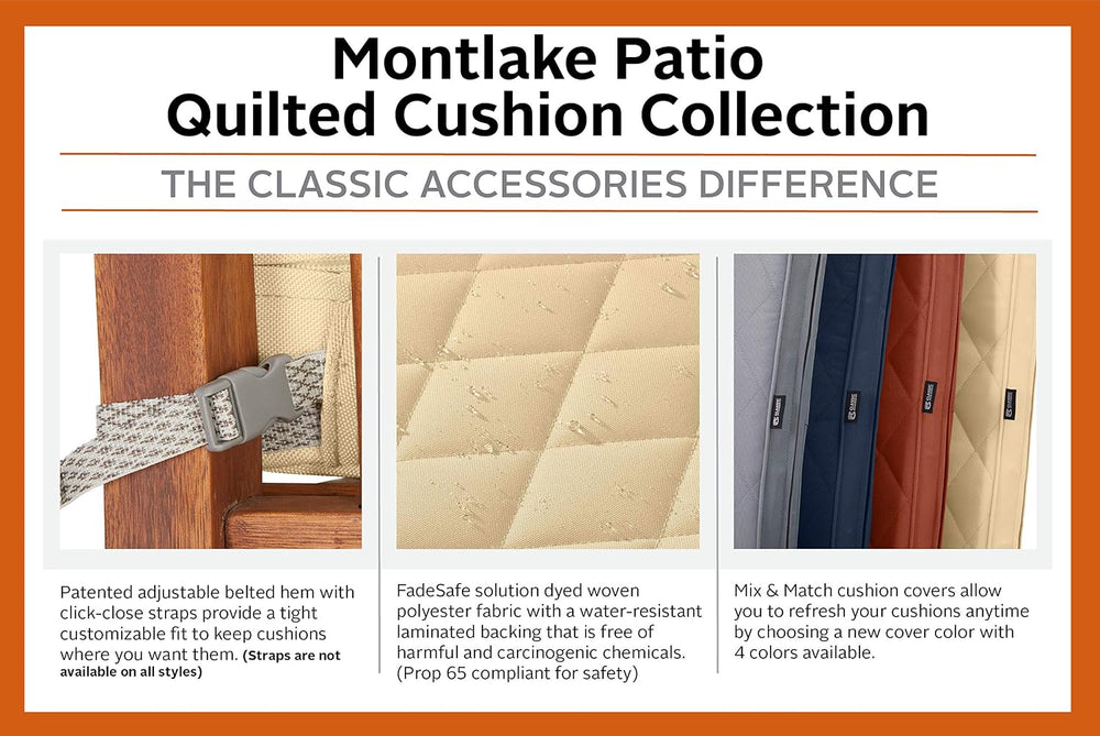 Classic Accessories Montlake FadeSafe Water-Resistant 25 x 25 x 5 Inch Square...