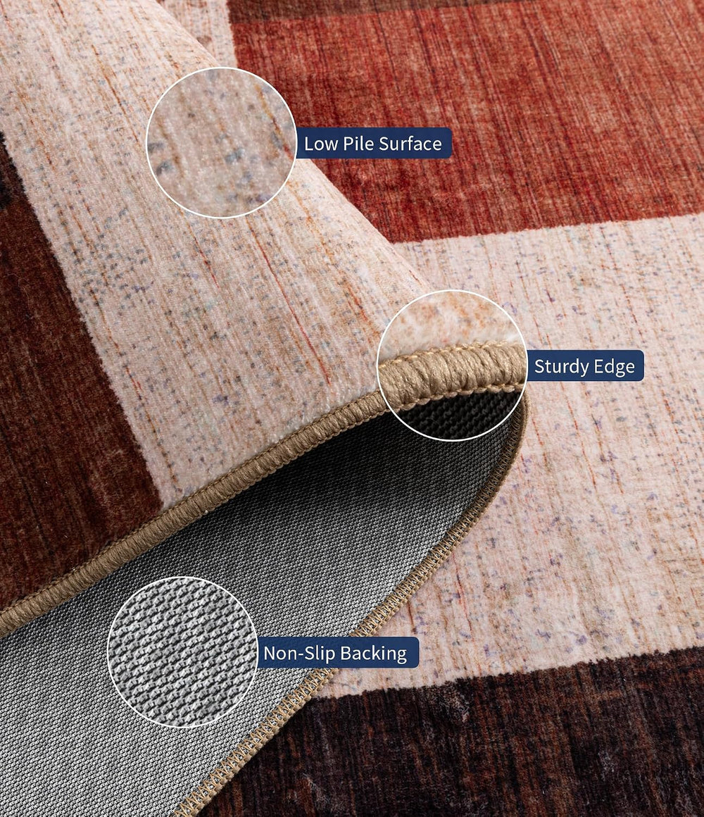 YIHOUSE 2x6 Kitchen Runner Rug Non Slip Washable, Geometric Patchwork Rug Run...