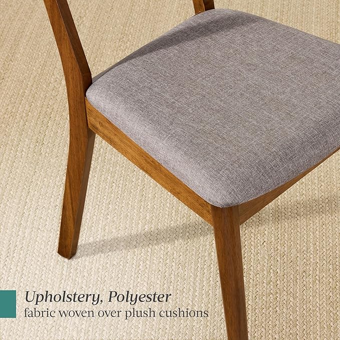Best Choice Products Dining Chairs Set of 2, Mid-Century Modern Upholstered W...