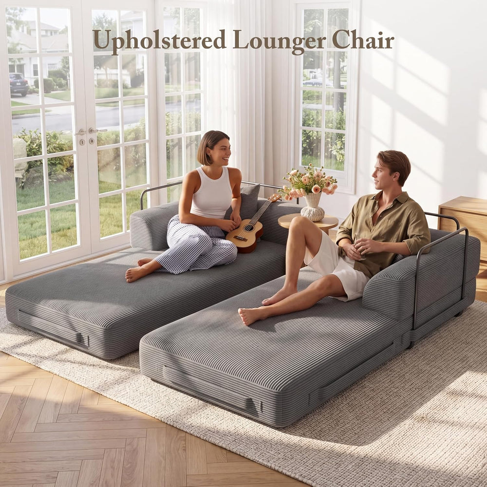 Cloud Boneless Couch Futon Sofa Bed, 5-in-1 Convertible Sofa Bed Pull Out Cou...