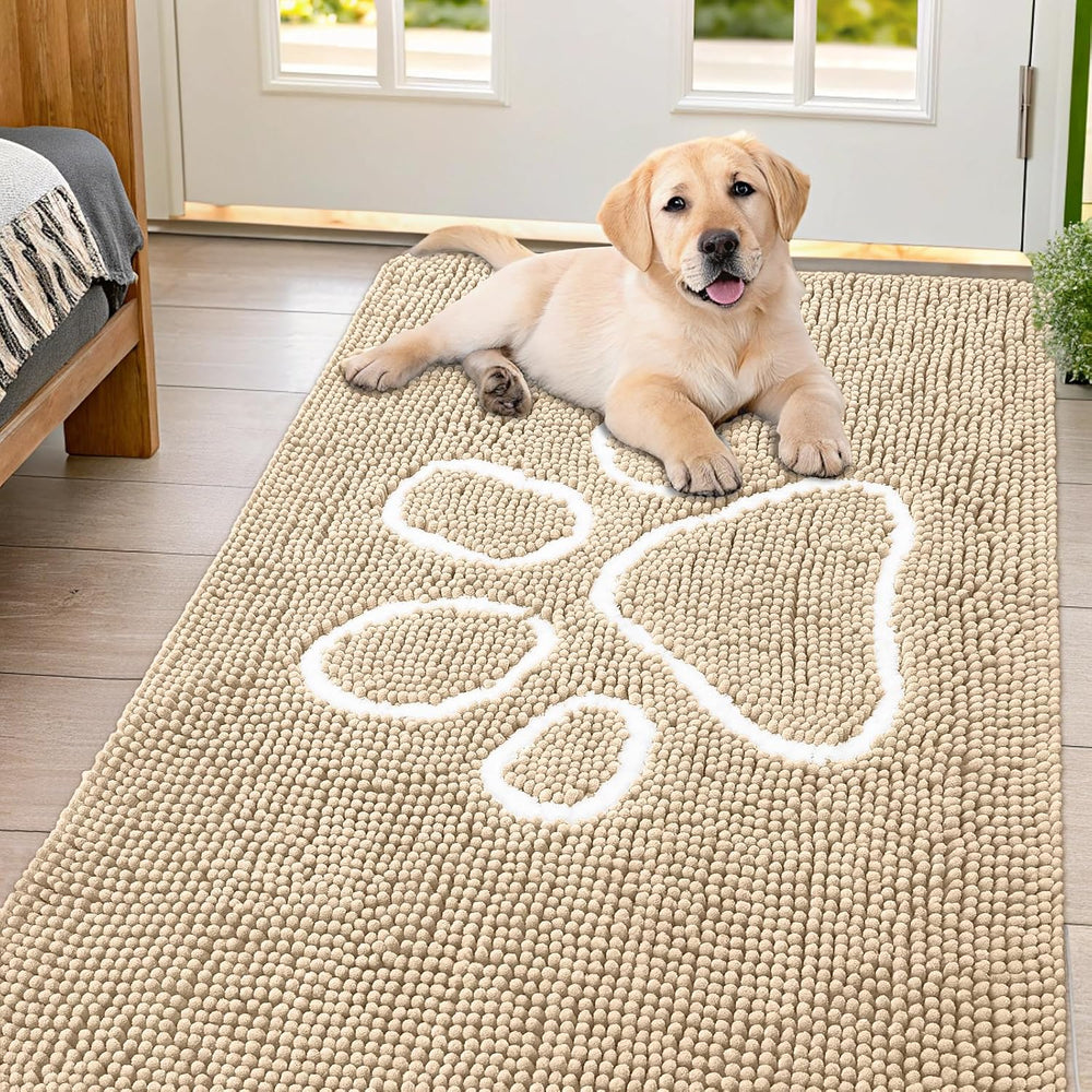 Smiry Dog Door Mat for Muddy Paws, Absorbent Dirt Trapper Non Slip Quick Dry