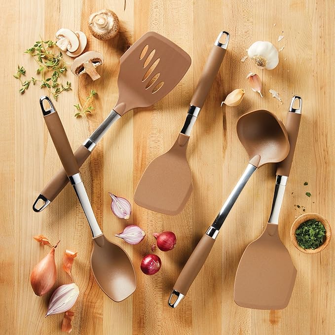 Anolon SureGrip Gadgets Nonstick Utensil Kitchen Cooking Tools Set, 5 Piece