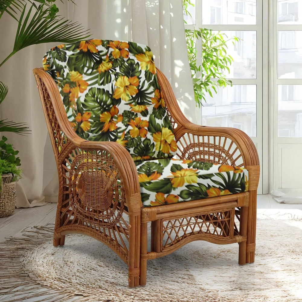 Malibu Lounge Living Accent Armchair Natural Rattan Wicker Handmade Design, C...
