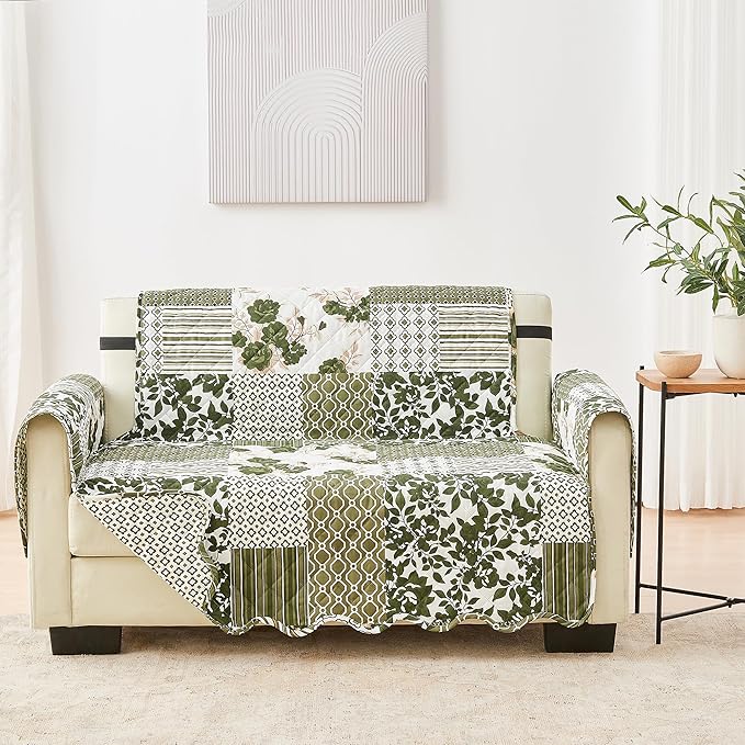 Great Bay Home Reversible Patchwork Loveseat Cover