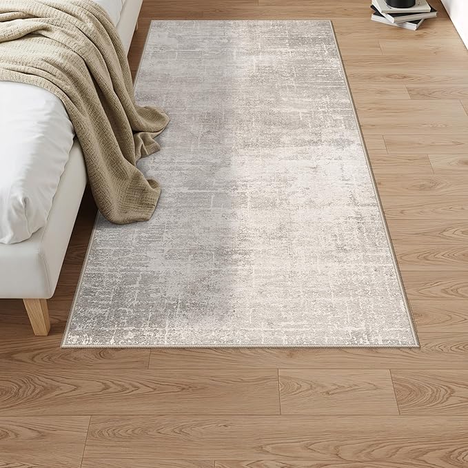 Washable 3x5 Kitchen Area Rug: Non-Slip Abstract Water-Resistant Entryway