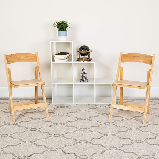Flash Furniture Hercules Series Beechwood Folding Event Chairs with Padded Se...