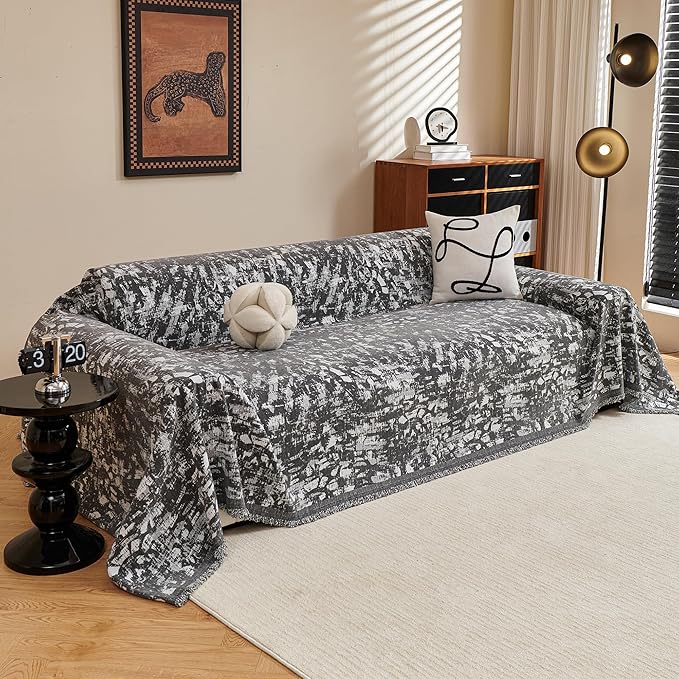 MYSKY HOME Couch Covers for 3 Cushion Couch Sofa, Chenille L Shape Sectional