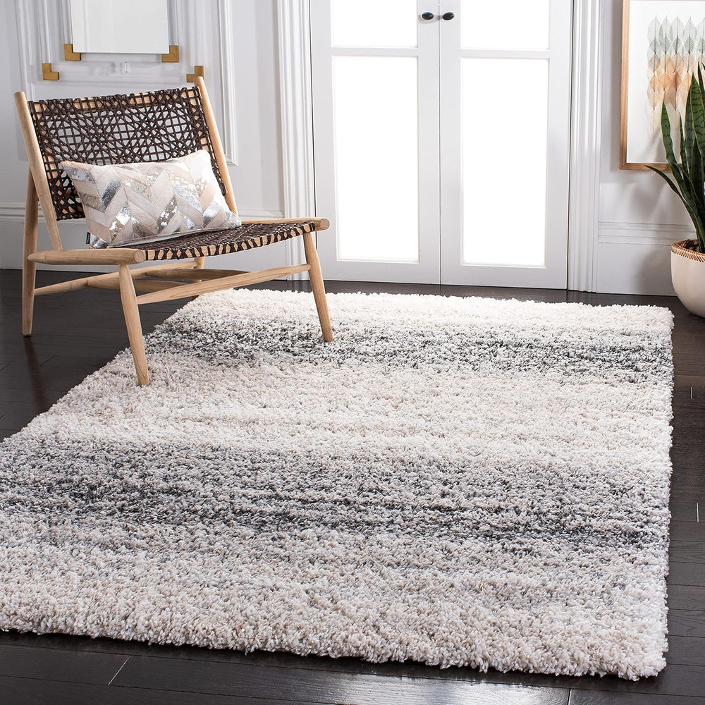 SAFAVIEH Fontana Shag Collection Area Rug - 10' x 14', Ivory & Gr...