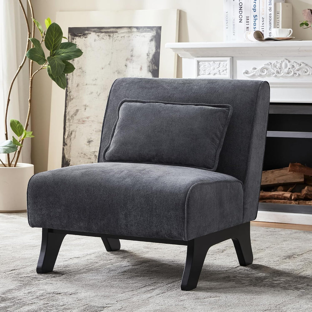 Armless Accent Chair Comfy Upholstered Modern Living Room Side Chair