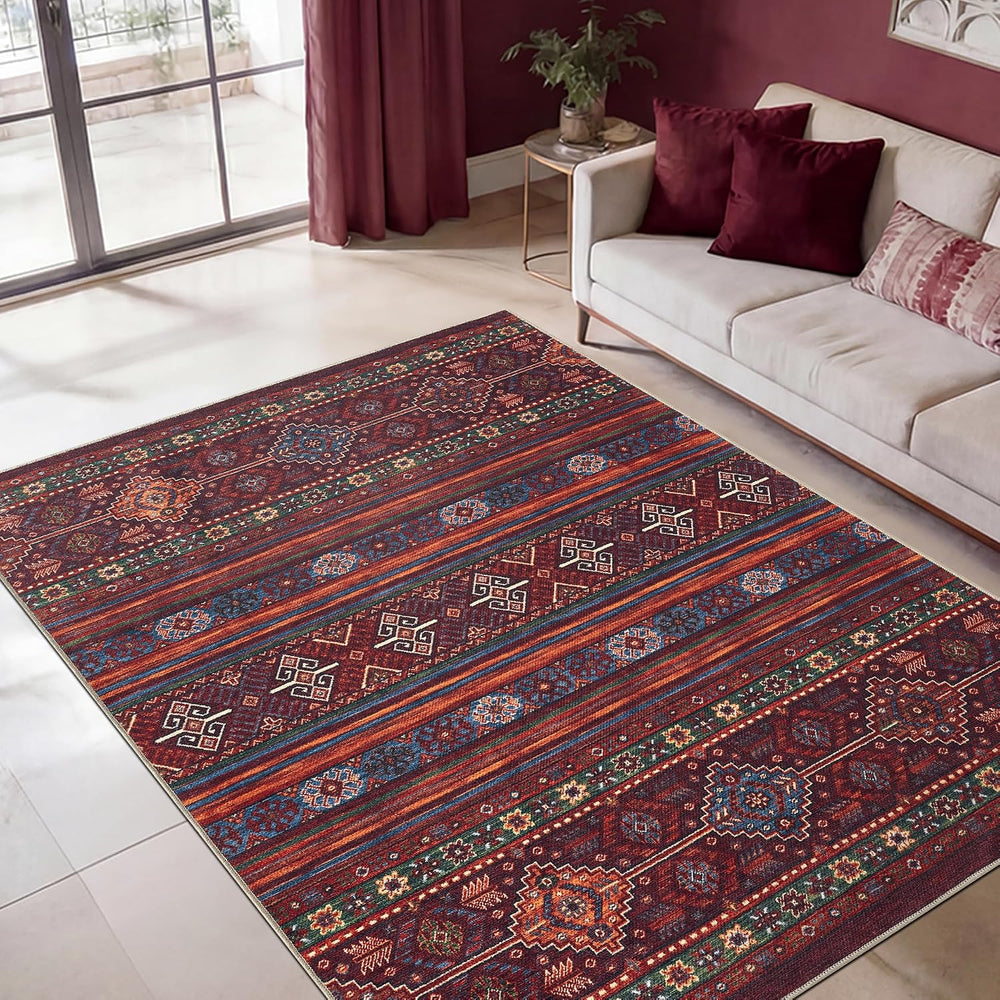 Keen Home Design Vintage Washable Area Rug, Non-Slip Low Pile, 5x7