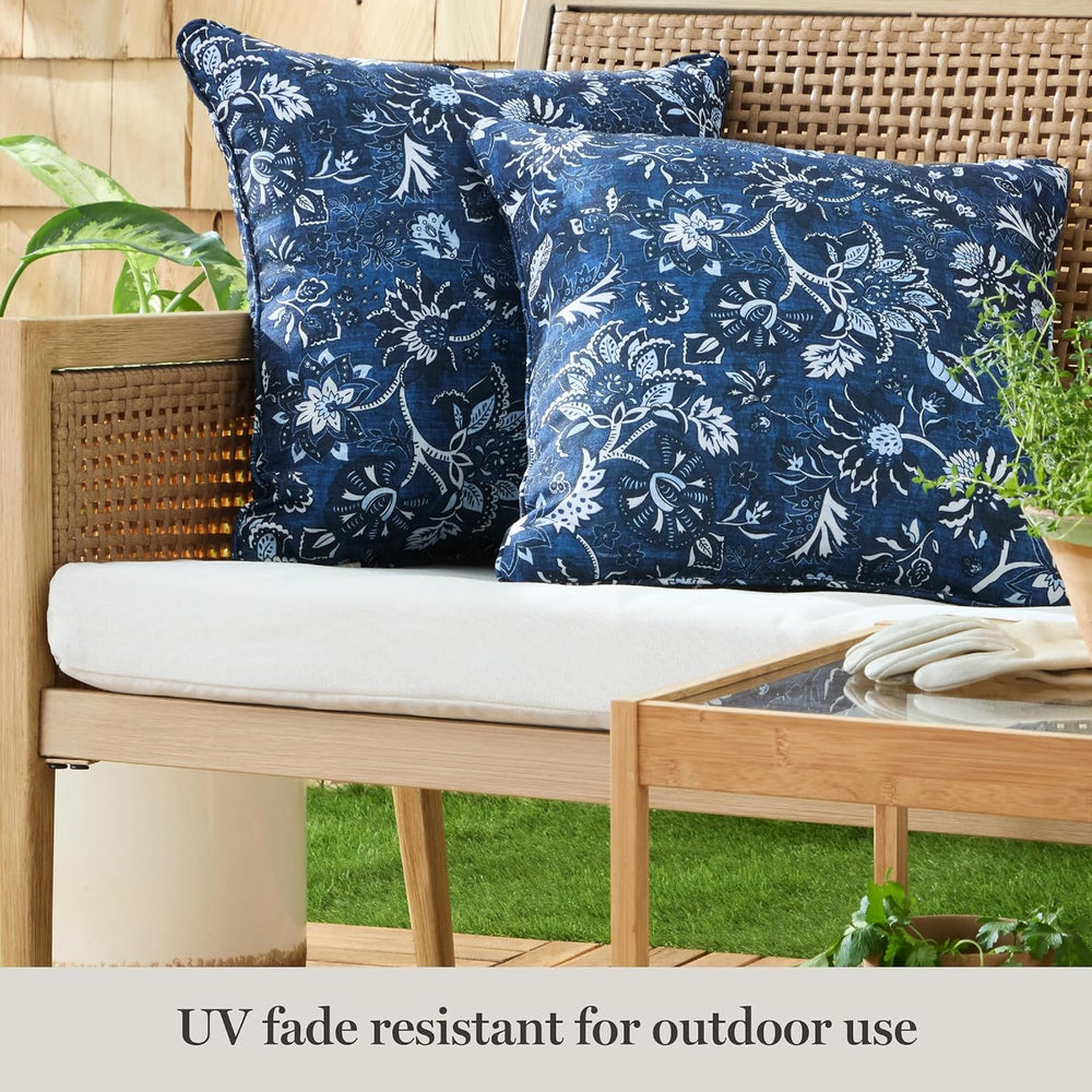 Martha Stewart Distressed Jacobean Indoor Outdoor Decorative Pillow 2-Pack Se...