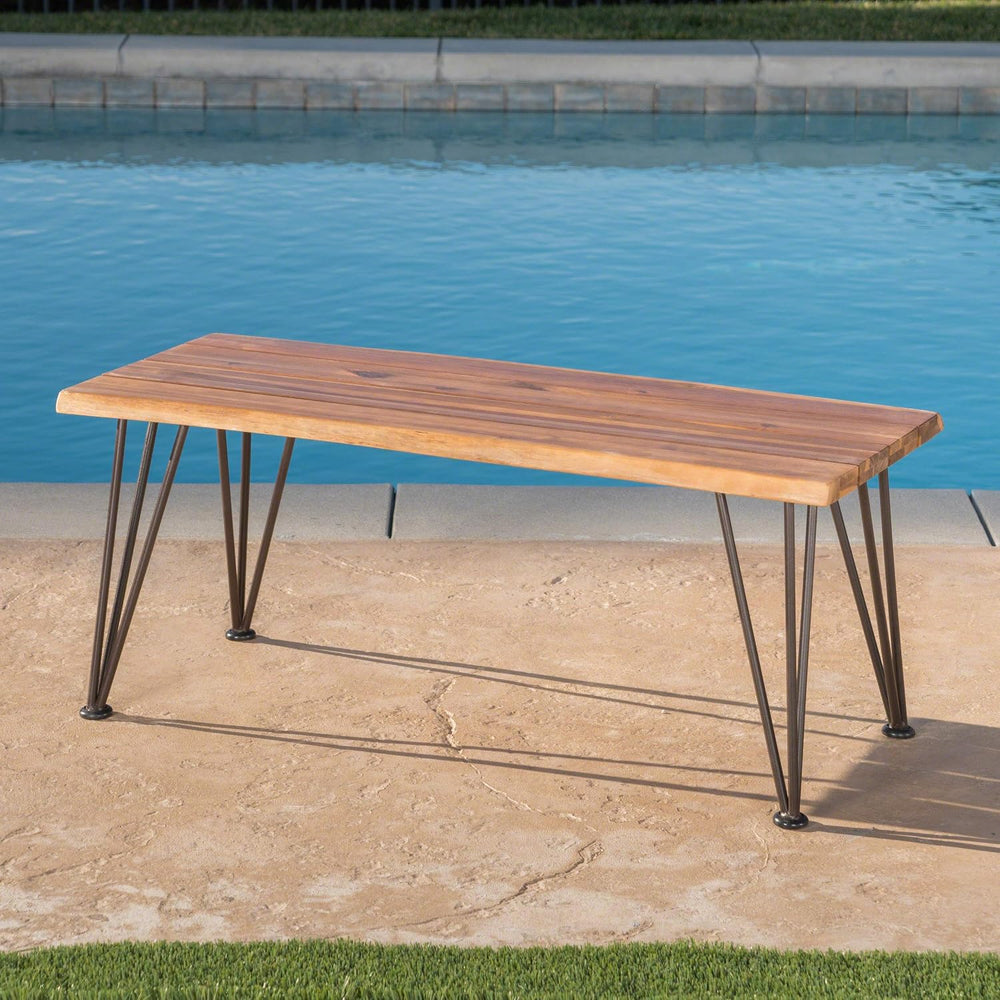 Christopher Knight Home Zion Outdoor Industrial Iron and Teak Finished Acacia...