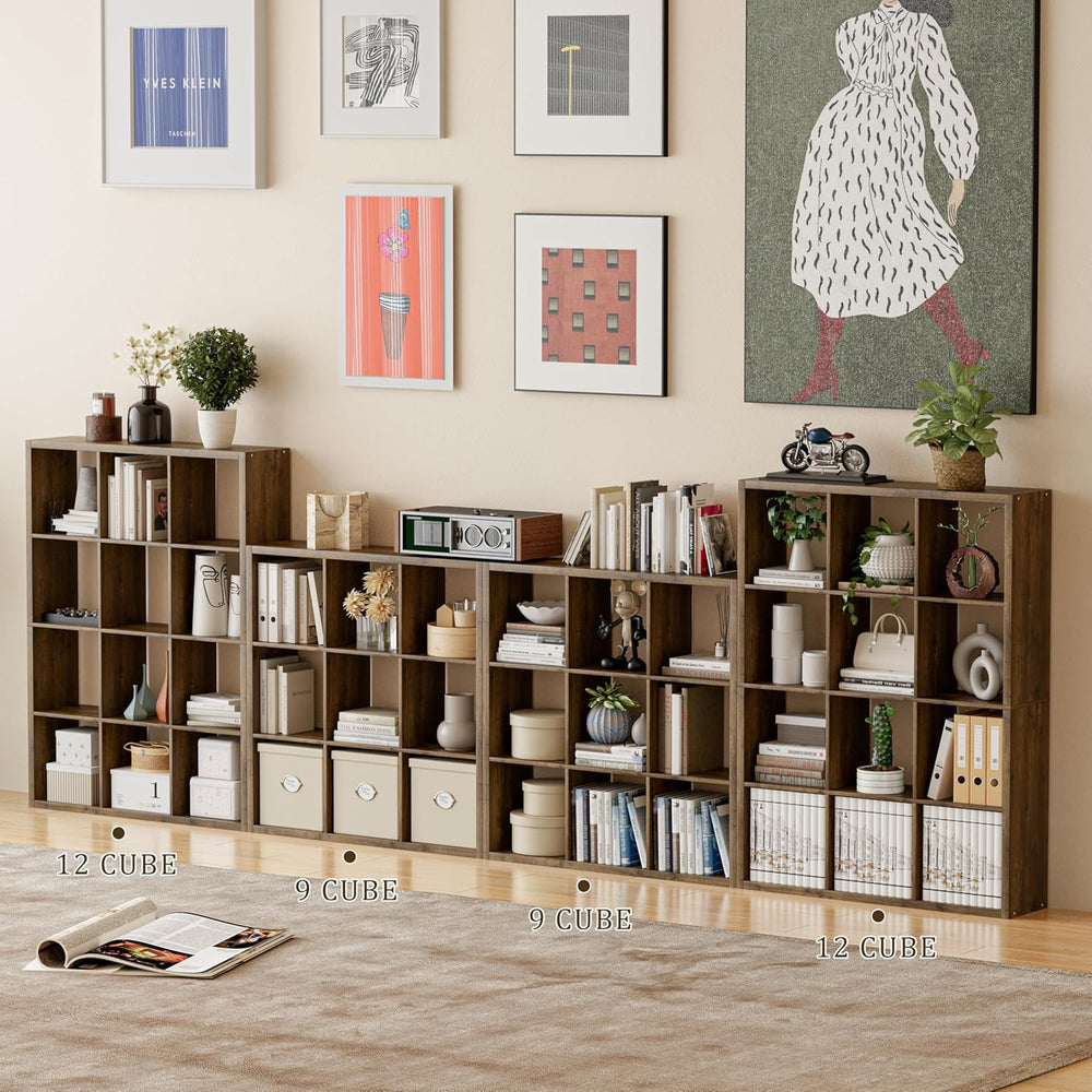 Cube Storage Organizer Bookcase, Decorative 11 inch Open Back Cubical Shelf w...