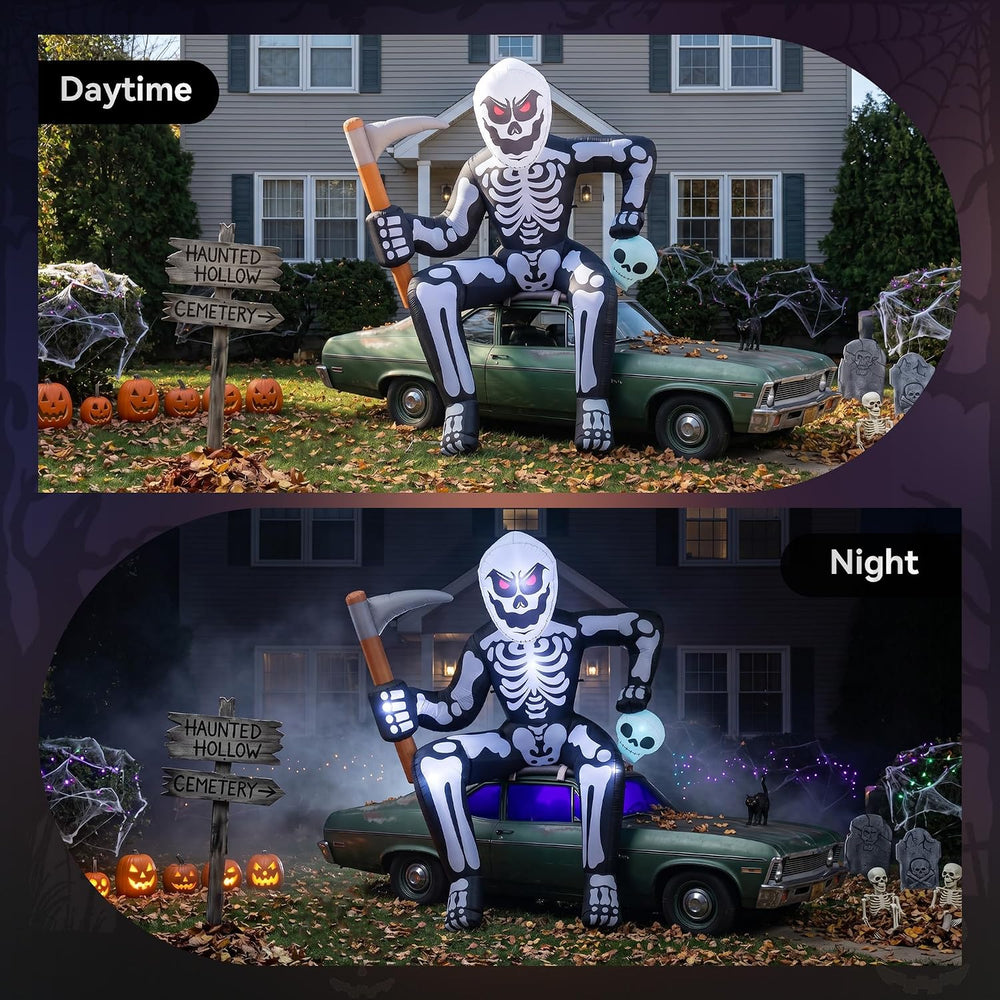 8.5FT Inflatables Skeleton Halloween Decor Outdoor for Rooftop
