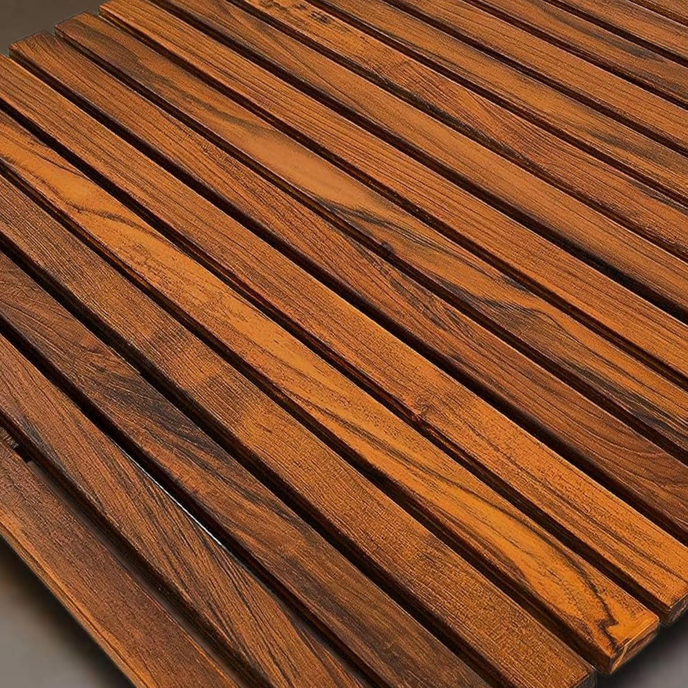 Nordic Style Premium Teak Shower and Bath Mat for Indoor and Outdoor Use - No...