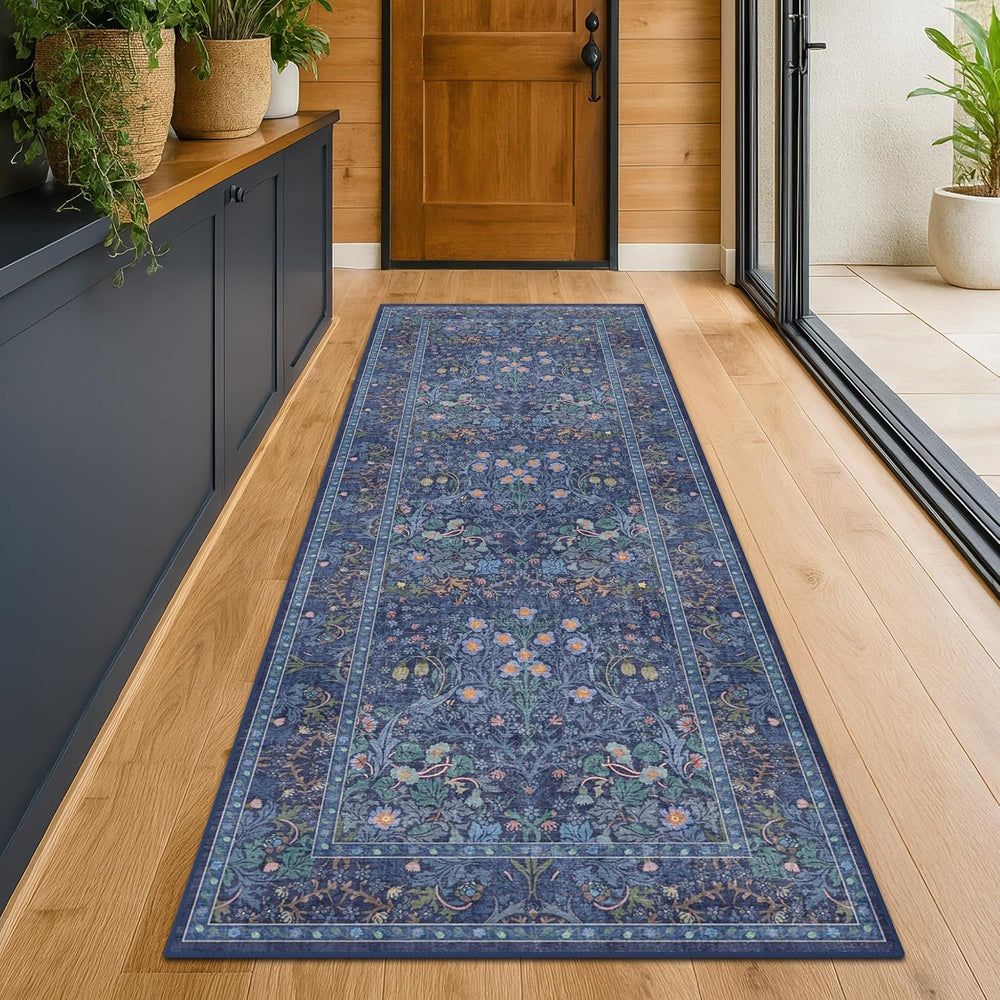Dark Blue 2'6" x 10' Long Runner Rugs
