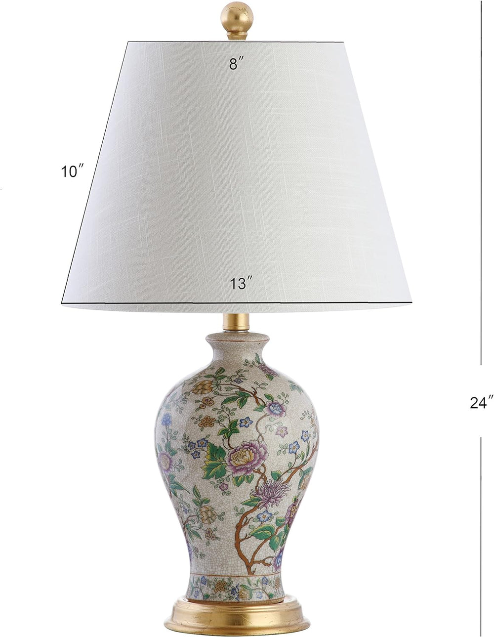 JONATHAN Y Grace 24" French Country Floral Urn Ceramic Lamp, Multi-Colored