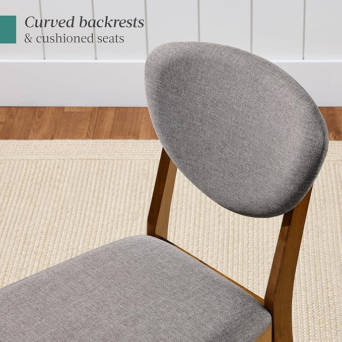 Best Choice Products Dining Chairs Set of 2, Mid-Century Modern Upholstered W...
