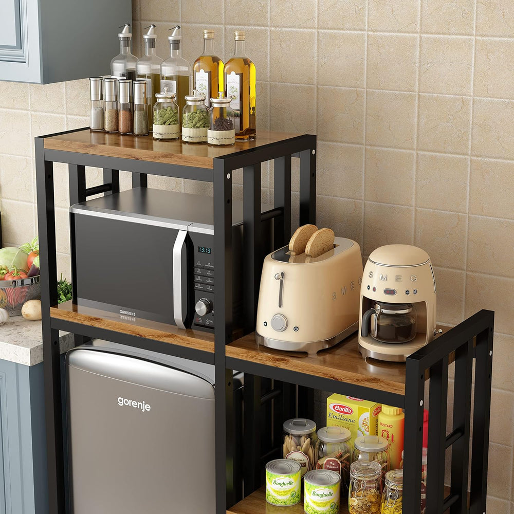 Kitchen Bakers Rack, 4-Tier+3-Tier Workstation Organizer Shelf, Free Standing...