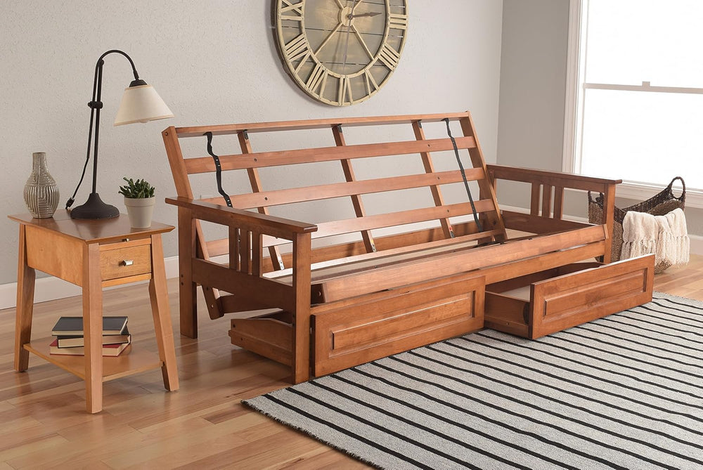 Kodiak Furniture Monterey Futon Set with Storage Drawers, with Barbados Base ...
