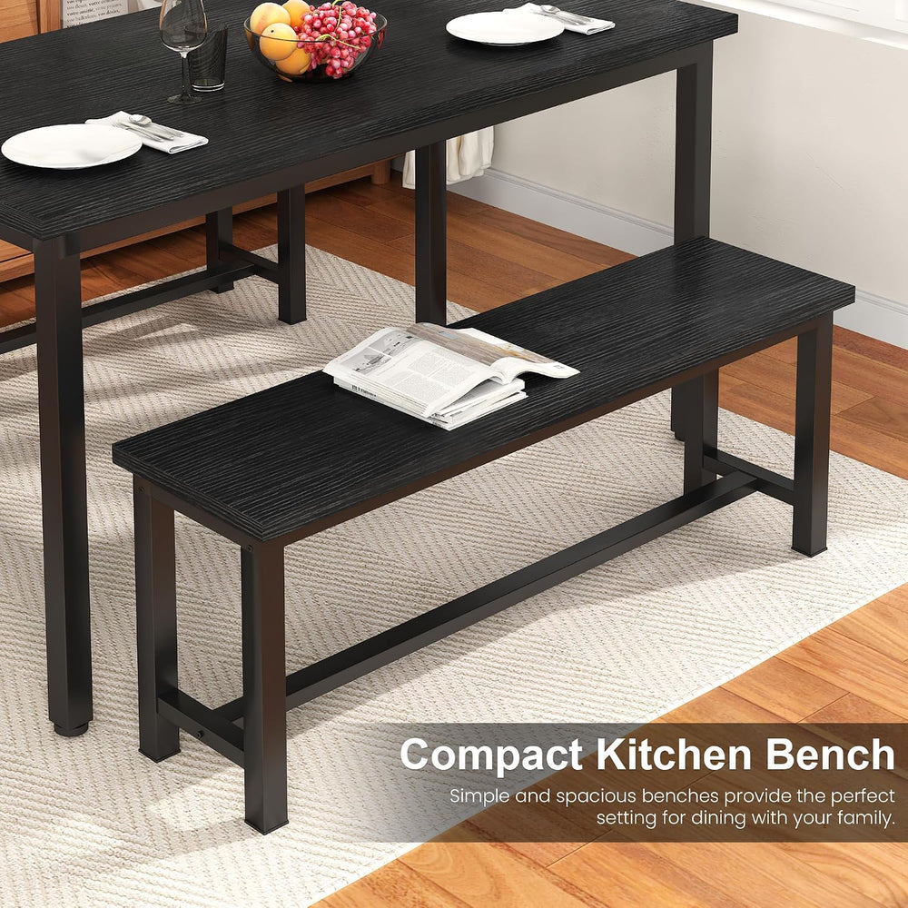 AWQM Table Bench, Pair of 2, Dining Bench, Thickened Steel Frame, Wood Bench,...