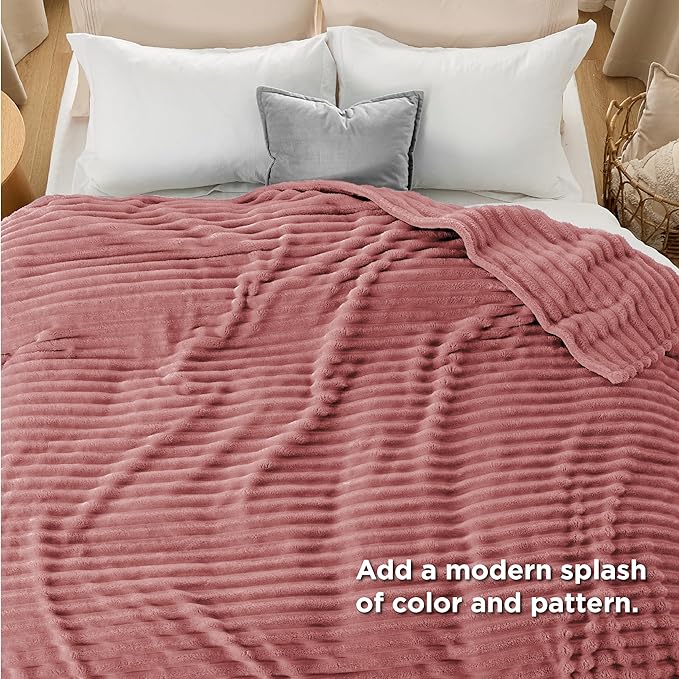 Bedsure GentleSoft Dusty Pink California King Size Blanket