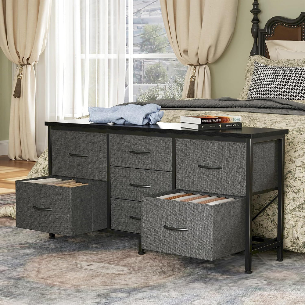 DUMOS 7 Drawer Fabric Dresser, Clothes Organizer Storage Tower for Bedroom