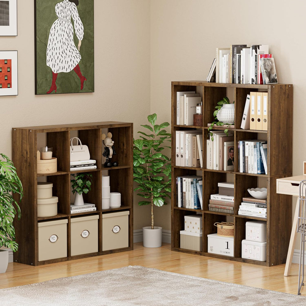Cube Storage Organizer Bookcase, Decorative 11 inch Open Back Cubical Shelf w...