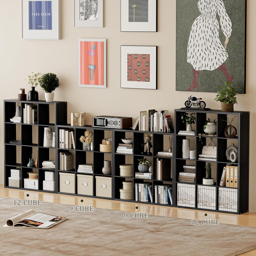 Cube Storage Organizer Bookcase, Decorative 11 inch Open Back Cubical Shelf w...